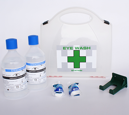 Eyewash Station - 2 x 500ml Solutions and 2 Eye pads