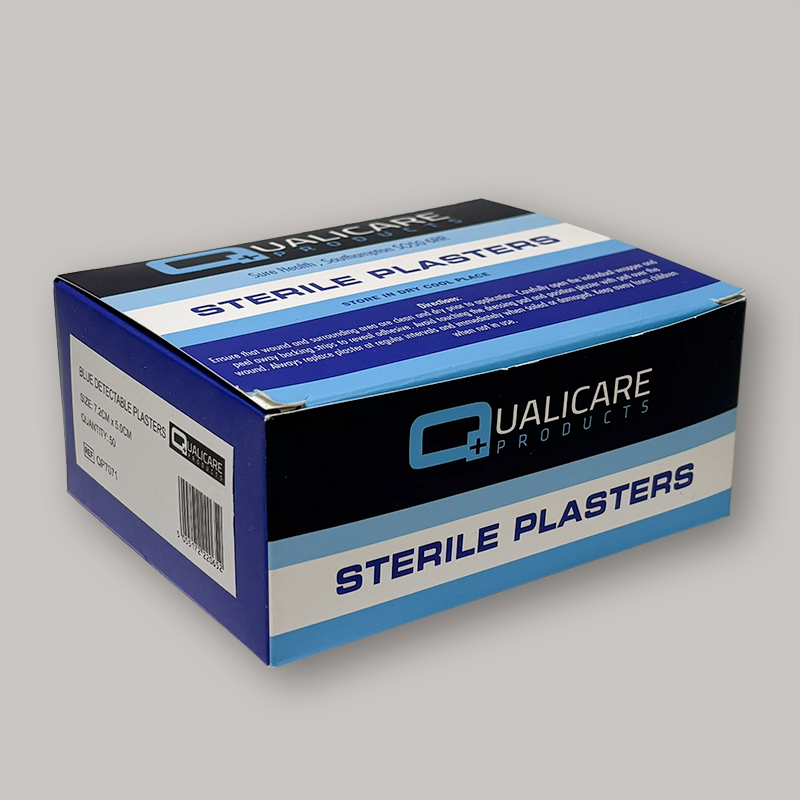 Blue Detectable 7.2cm x 5cm Plasters - Box of 100 QCB7250
