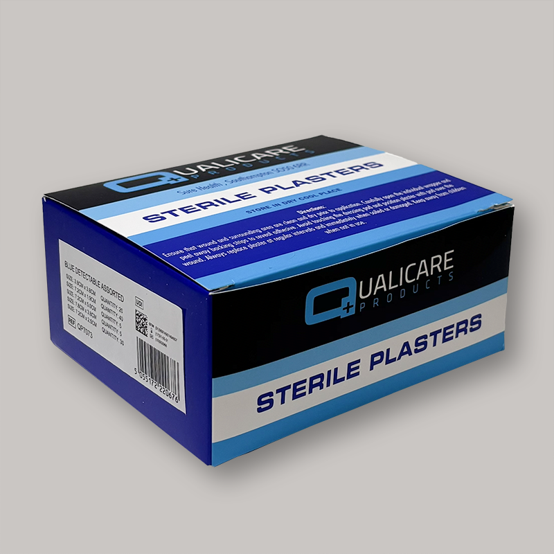 Blue Detectable Assorted Plasters - Box of 100 QCBA100