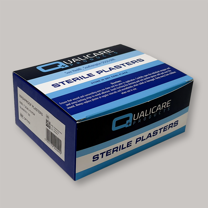 Washproof 7.2cm x 5cm Plasters - Box of 100 QCW7250