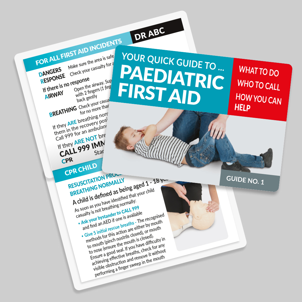 Paediatric First Aid Guide No. 1 - Pack of 12 PFAZCARD1