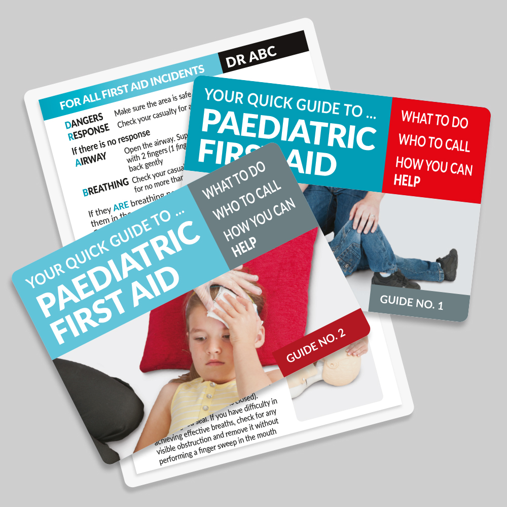 Paediatric First Aid Guides Nos. 1 and 2 in Packs of 12 PFAZCARD1&2