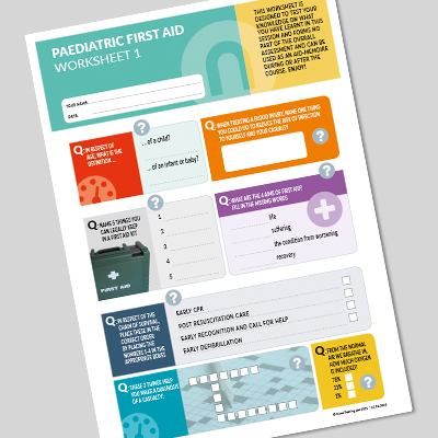 Paediatric First Aid Worksheet 1 PFAWORKSHEET1