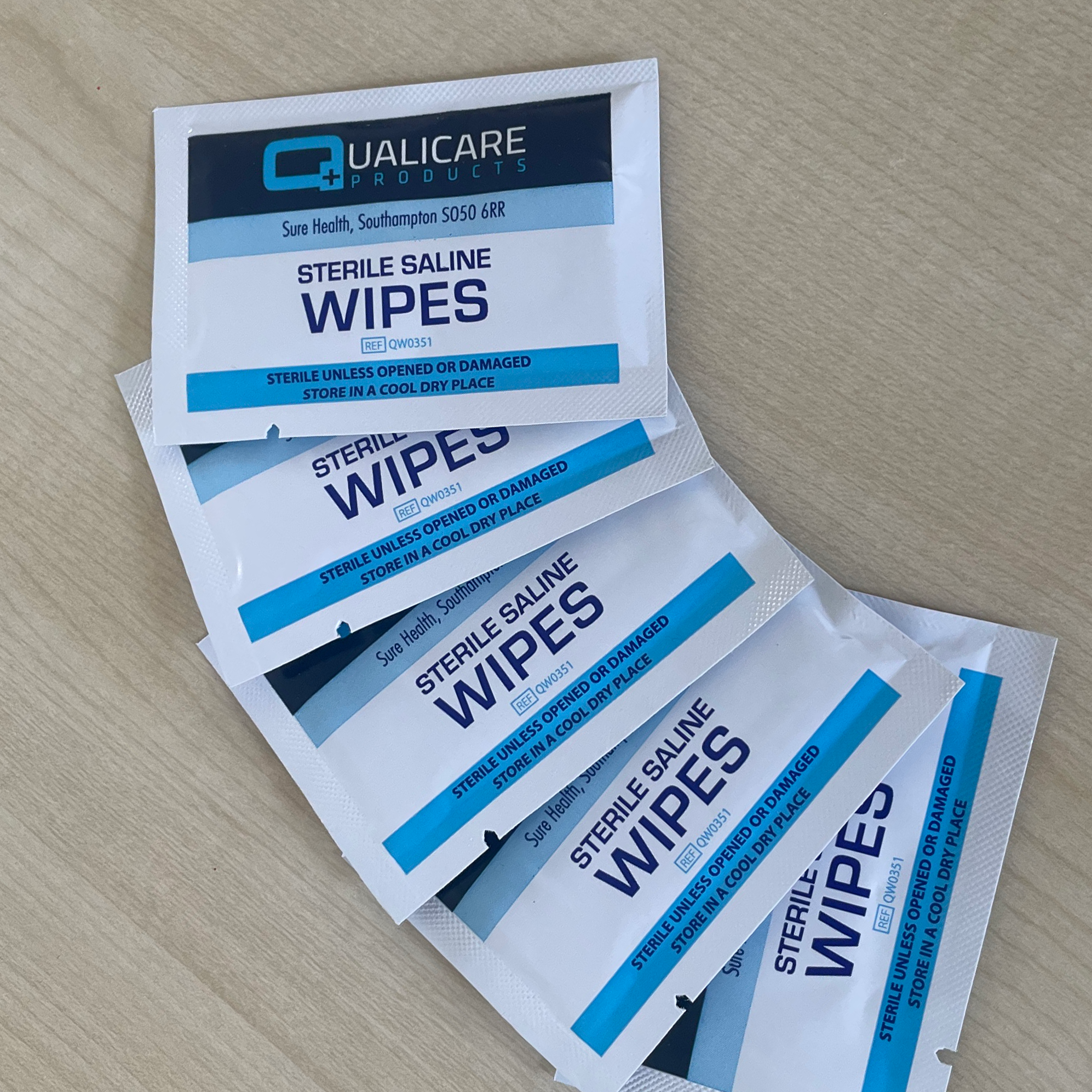 Sterile Saline Wipes - 100 Individual Sachets SSW100